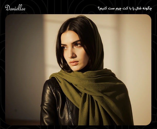 راهنمای کامل ست کردن شال و روسری با مانتو چرم