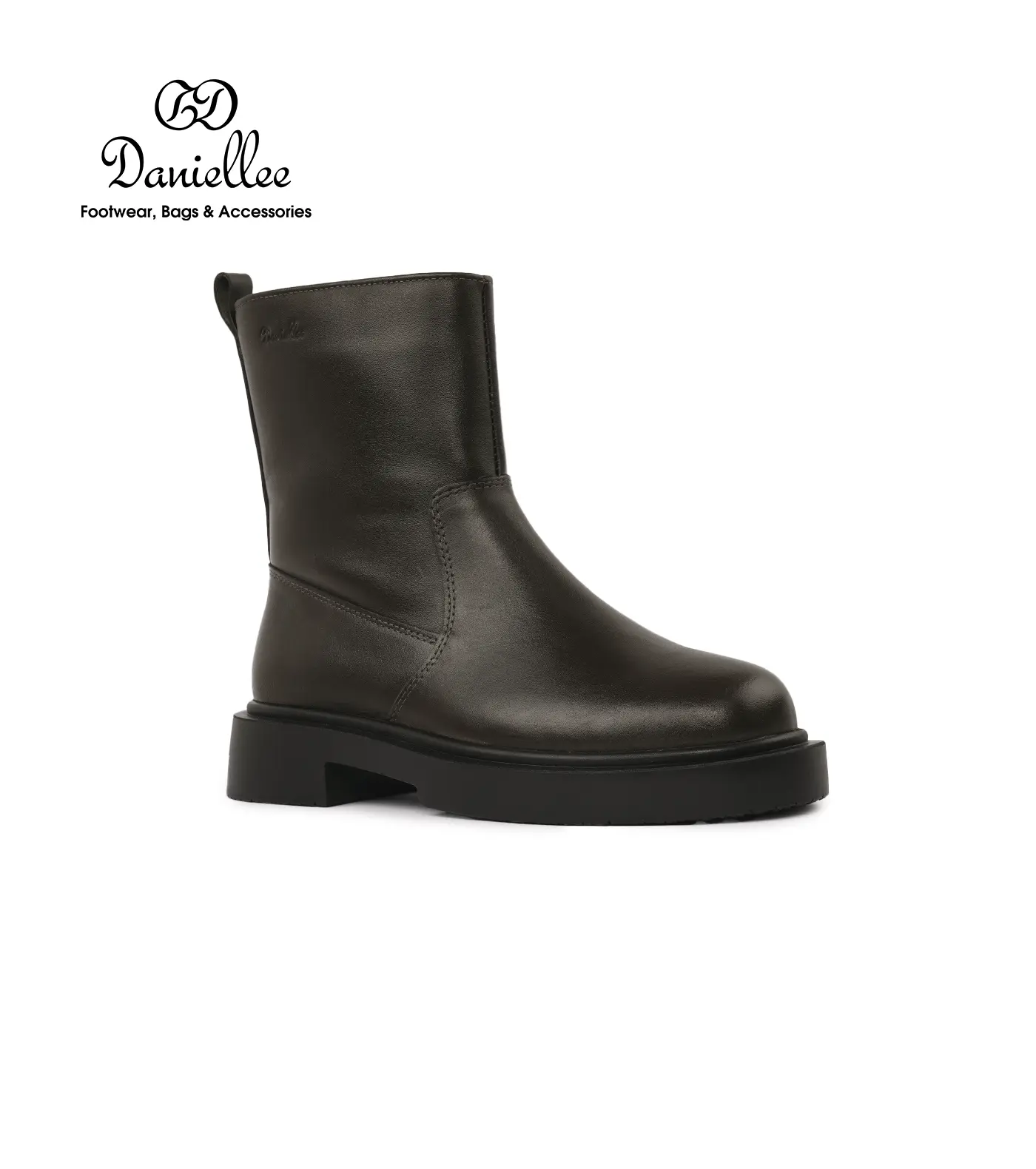 نیم بوت چرمی روزمره زنانه Dina Bootie MC Zip