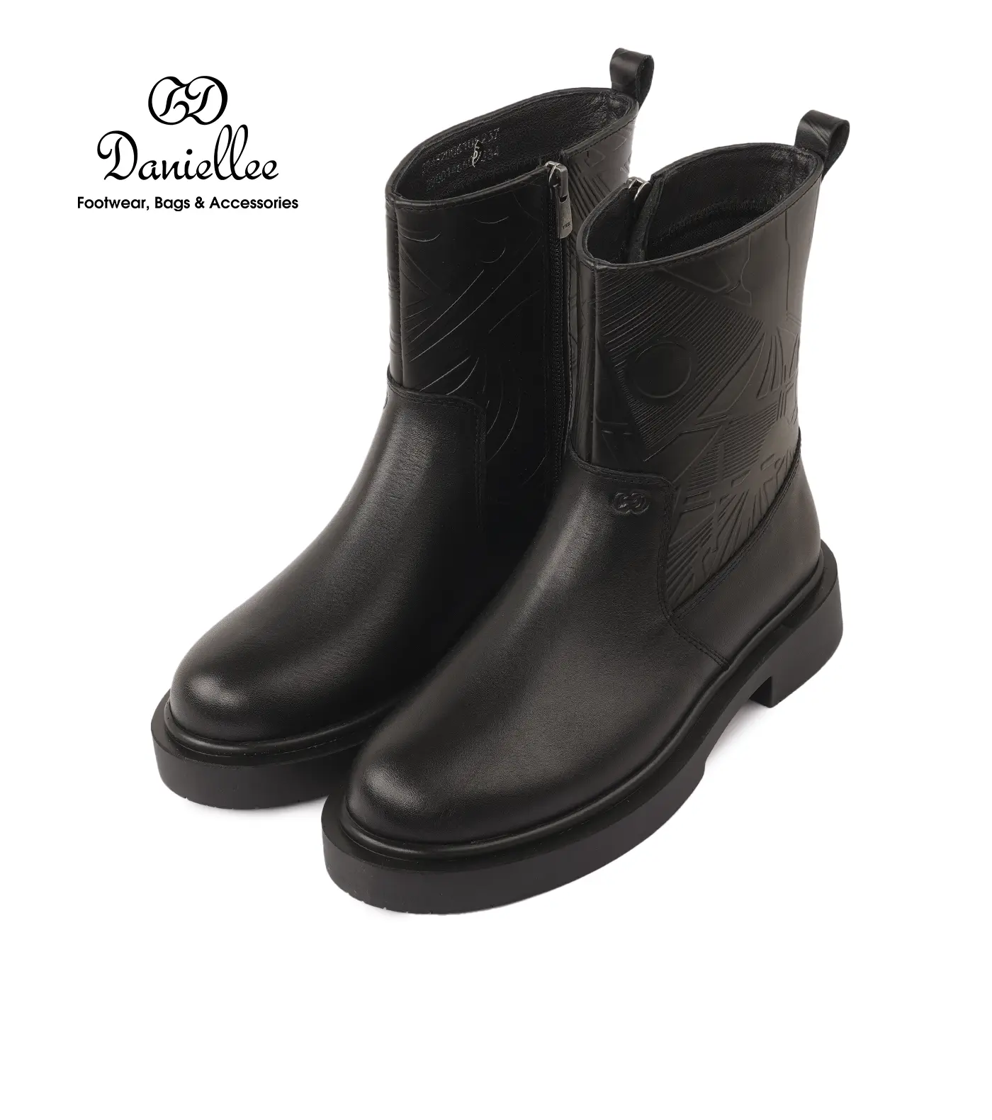 نیم بوت چرمی روزمره زنانه Dina Bootie MC Zip